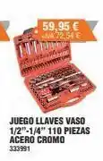 Optimus Int juego llaves vaso 1/2"-1/4" 110 piezas acero cromo 333991 59,95 € *na 72,54 € oferta