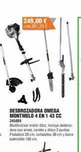 Optimus Desbrozadora omega montmelo 4 en 1 43 cc 345889 multifuncion motor 43cc. incluye destroz dora con armes, carrete y disco 3 p oferta
