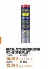 Optimus Wo-40 people 108 grasa alto rendimiento wd-40 specialist 150gr 018365 10,95 € iva 13,25 € 400gr 018364 13,75 € iva 16,6 oferta