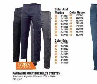 Optimus Pantalones multibolsillos stretch oferta