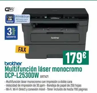 PCBox Brother multifunción láser monocromo dcp-l2530dw oferta