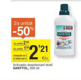 BonpreuEsclat 2a unitat -50% activador desinfectant tèxtil sanytol oferta