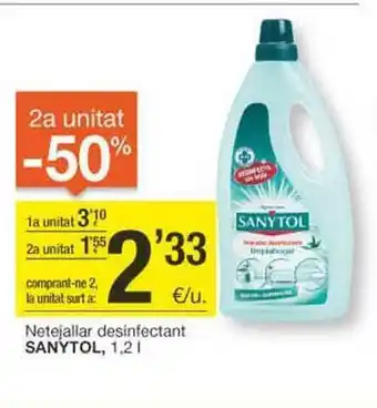BonpreuEsclat 2a unitat -50% netejallar desinfectant sanytol oferta