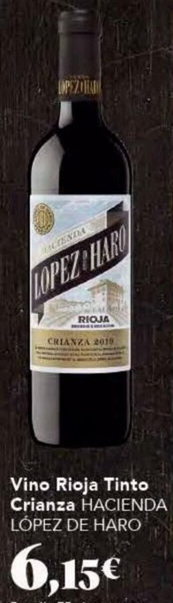 Gadis Vino rioja tinto crianza HACIENDA LOPEZ DE HARO oferta