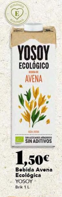 Gadis Bebida avena ecológica YOSOY oferta