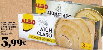 Gadis Atún claro en aceite de oliva o virgen extra bajo en sal ALBO oferta