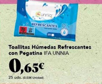 Gadis Toallitas húmedas refrescantes con pegatina IFA UNNIA oferta