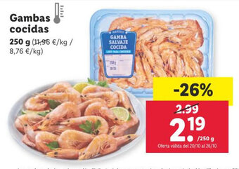Lidl Gambas cocidas oferta