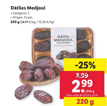 Lidl Dátiles medjoul oferta