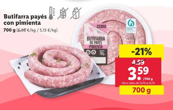 Lidl Butifarra payés con pimienta oferta