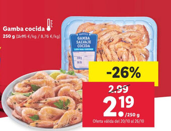 Lidl Gamba cocida oferta
