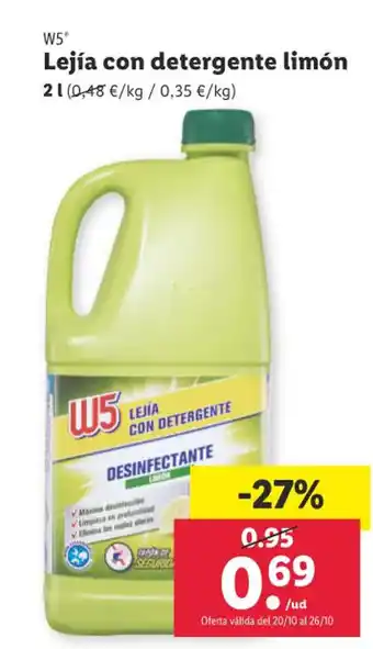 Lidl Lejia Con Detergente Limon oferta