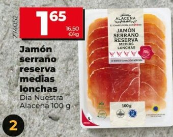 Dia Jamón Serrano Reserva Medias Lonchas oferta