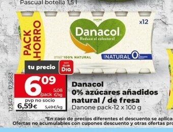 Danacol 0% Azúcares Añadidos Natural/de Fresa