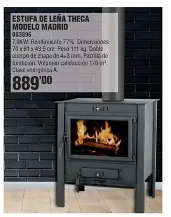 Optimus Estufa de Leña Theca Modelo Madrid oferta