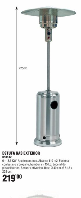 Optimus Estufa Gas exterior oferta