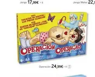 Toy Planet Jenga 17,99€ +6 joon tarjetas de doctor las piezas clasicas cop cartas de medico.com as doenças classicas operacion oper oferta