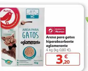 Alcampo Arena para gatos hiperasborbente aglomerante oferta