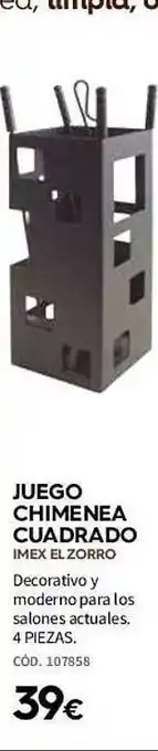 ferrOkey Juego chiminea cuadrado imex el zorro dcorativo y moderno para los salones acutales 4 piezas oferta