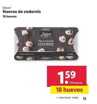Lidl Deluxe huevos de codorniz oferta