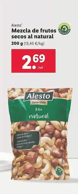 Lidl Alesto mezcla de frutos secos al natural oferta