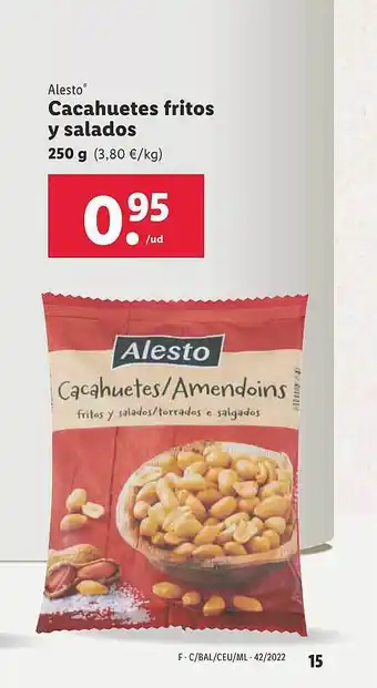 Lidl Alesto cacahuetes fritos y salados oferta