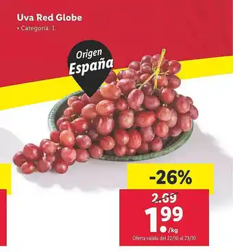 Lidl Uva red globe oferta