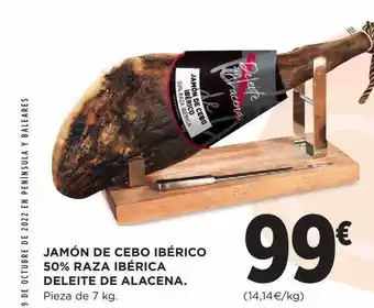 Hipercor Jamón de cebo ibérico 50% raza ibérica deleite de alacena oferta