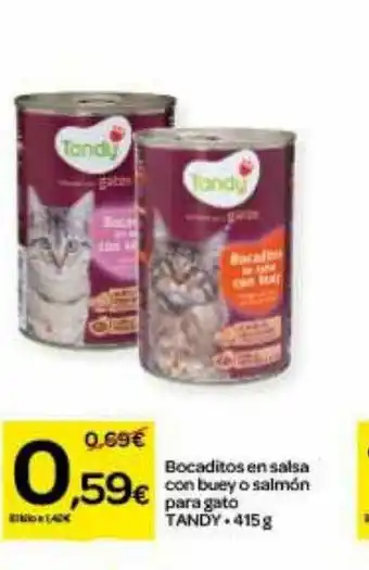 Dialprix Bocaditos en salsa con buey o salmón para gato tandy oferta