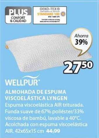 JYSK Wellpur almohada de espuma viscoelastica lyngen oferta