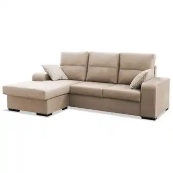 Ahorro Total Sofá chaise longue nata beige 220 cm. en ahorro total oferta