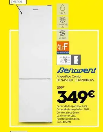 Conforama Benavent Frigorífico Combi CBV20060W oferta