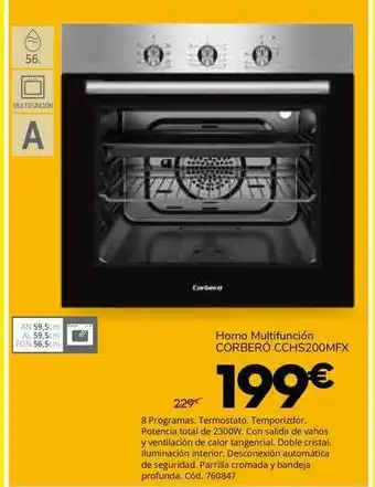 Conforama Corberó Horno Mutlifunción CCHS200MFX oferta