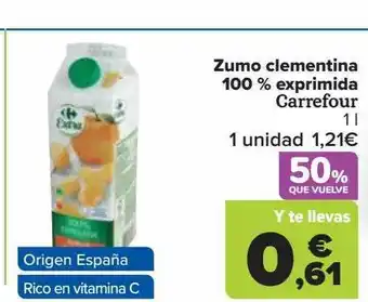 Carrefour Zumo clementina 100 % exprimida carrefour oferta