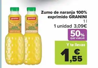 Carrefour Zumo de naranja 100% exprimido granini oferta