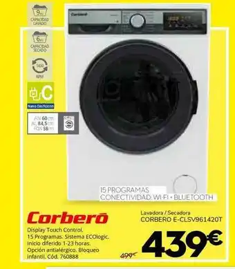 Conforama Corberó Lavadora Secadora E-CLSV961420T oferta