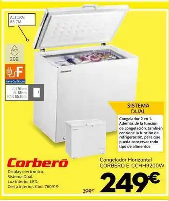 Conforama Corberó Congelador Horizontal E-CCHH9200W oferta