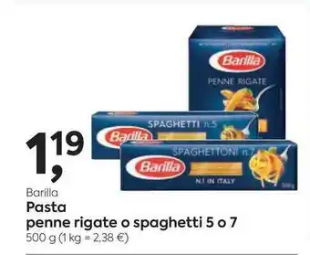 Suma Supermercados Barilla Pasta Penne Rigate O Spaghetti 5 O 7 500g oferta