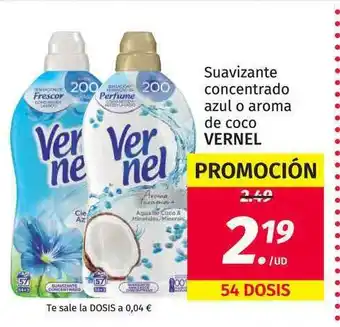 Maskom Supermercados Vernel Suavizante Concentrado Azul O Aroma De Coco 54 dosis oferta