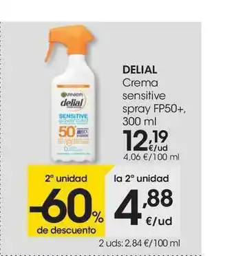 Eroski Delial Crema Sensitive Spray Fp50+ 300ml oferta