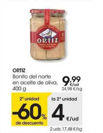 Eroski Ortiz Bonito Del Norte En Aceite De Oliva 400g oferta