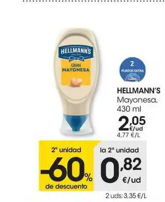 Eroski Hellmann's Mayonese 430ml oferta