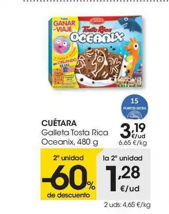 Eroski Cuétara Galleta Tosta Rica Oceanix 480g oferta