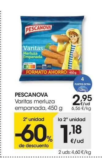 Eroski Pescanova Varitas Merluza Empanada 450g oferta