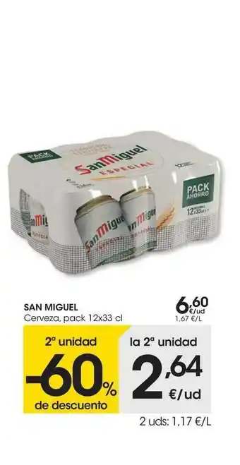 Eroski San Miguel Cerveza 12 x 33cl oferta