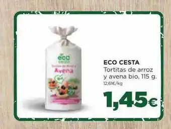 Alimerka Eco cesta tortitas de arroz y avena bio oferta