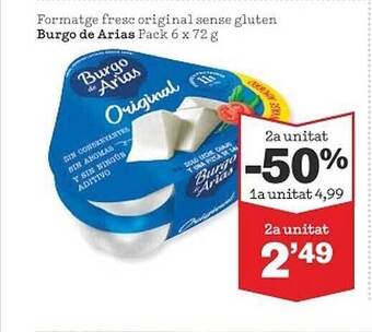 Sorli Formatge fresc original sense gluten burgo de arias oferta