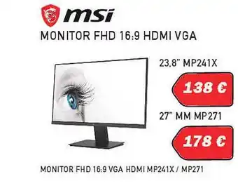 Microsshop Msi monitor fhd 16:9 hdmi vga oferta