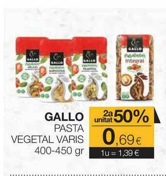 Plusfresc Gallo Pasta Vegetal Varis 400-450gr oferta