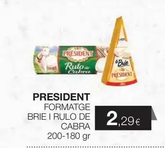Plusfresc President Formatge Brie Rulo De Cabra 200-180gr oferta